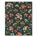 Coral Pink White Floral Branches Rug