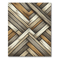 Wood Plank Interlocking Geometric Rug