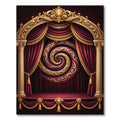 Crimson Gold Ornate Swirl Rug