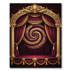 Crimson Gold Ornate Swirl Rug