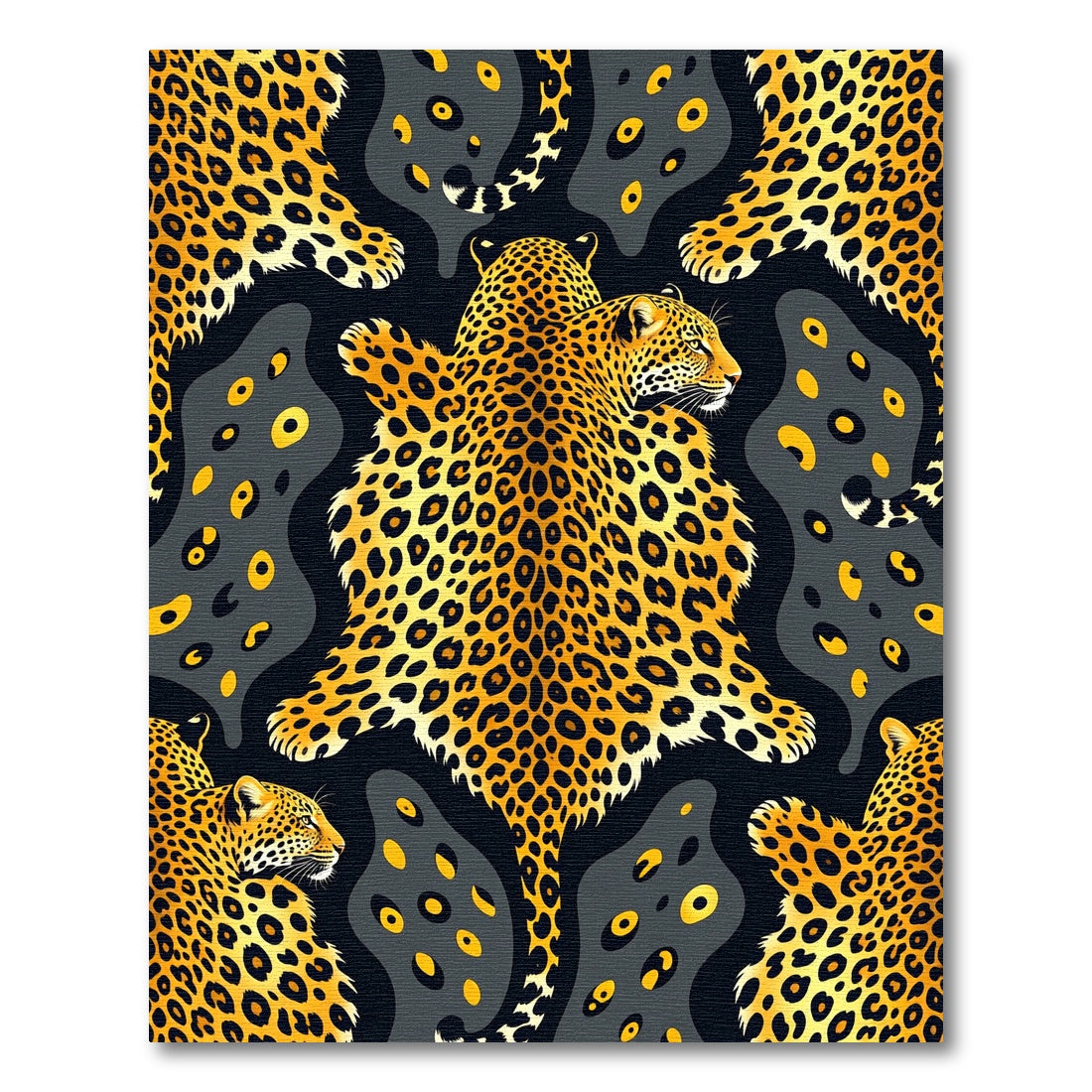 Exotic Golden Leopard Skin Rug