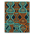 Teal and Orange Geometric Tribal Art Rug