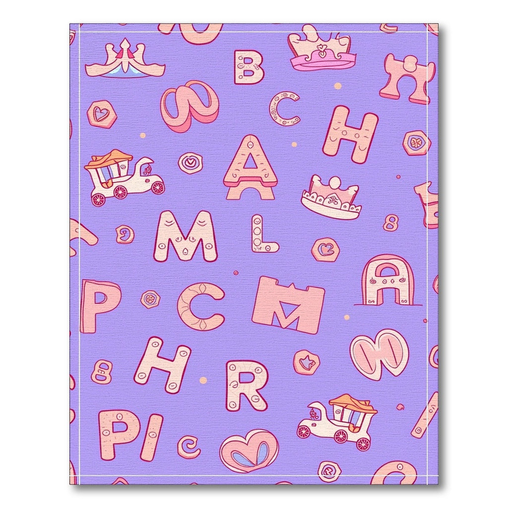 Pastel Alphabet Crown Carnival Rug