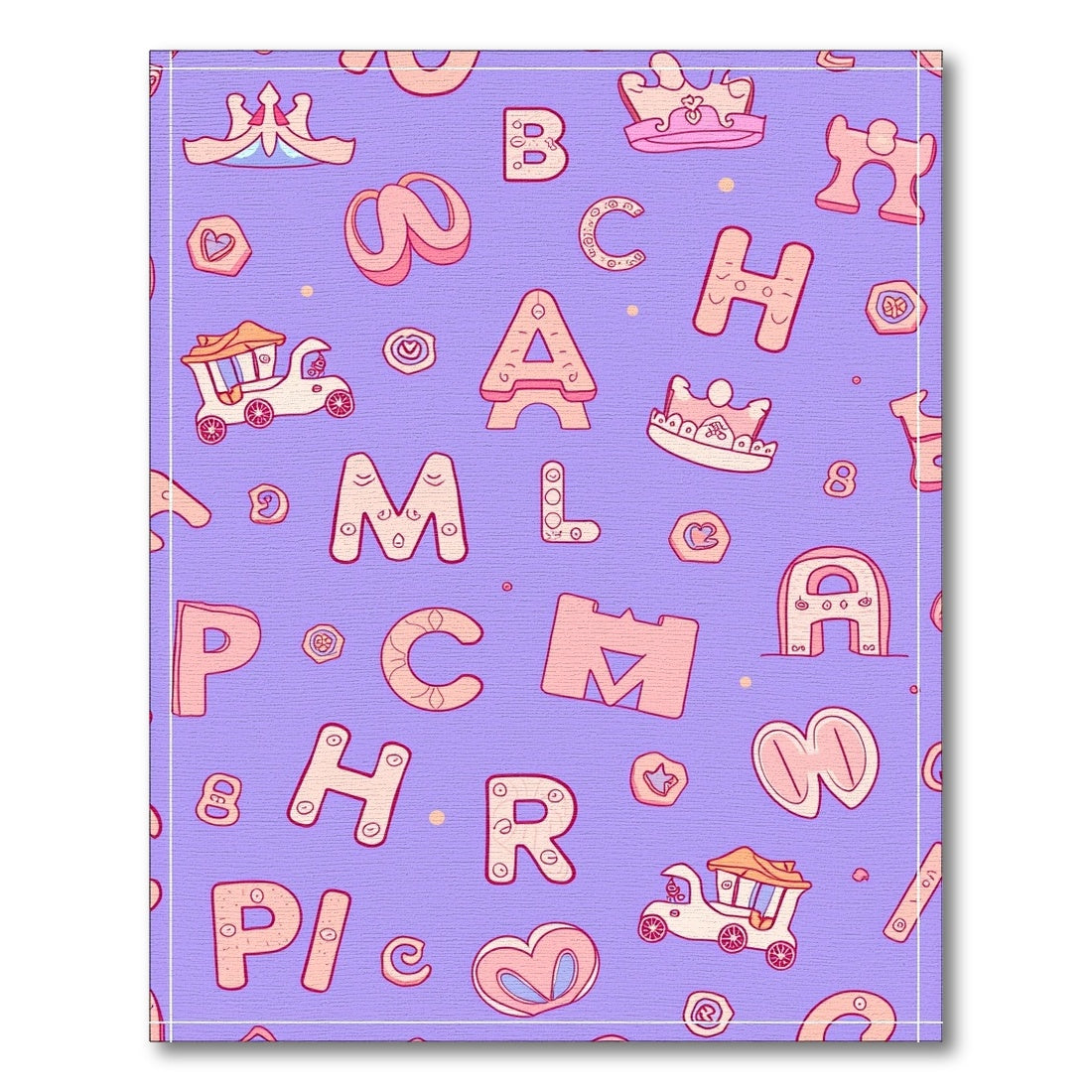 Pastel Alphabet Crown Carnival Rug