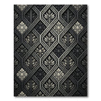Ornate Gray Floral Damask Lattice Rug