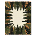 Forest Pine Needle Earthy Border Rug