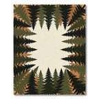 Forest Pine Needle Earthy Border Rug