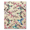 Hummingbird Cherry Blossom Botanical Art Rug