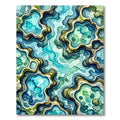 Abstract Teal Watercolor Ocean Swirls Rug