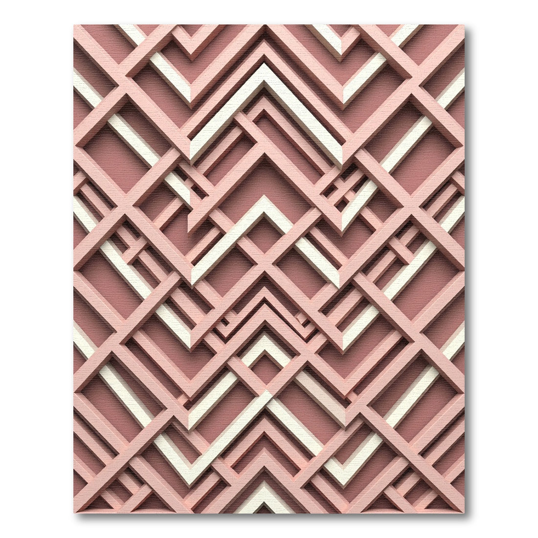 Mauve Interweaving Geometric Chevron Arch Rug