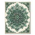 Elegant Sage Ornate Victorian Floral Medallion Rug
