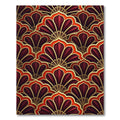 Crimson Fan Art Deco Overlay Rug