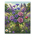 Purple Pink Rose Cornflower Lavender Meadow Rug
