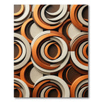 Abstract Copper and Cream Geometric Swirl Rug