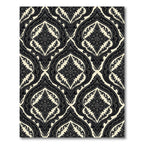 Classic Black Ivory Scroll Medallion Rug