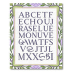 Art Nouveau Alphabet Border Lavenders Rug