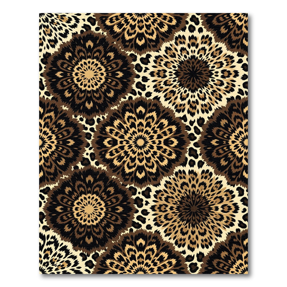 Animal Print Medallion Leopard Spotted Rug