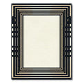 Art Deco Black Gold Concentric Rectangles Rug