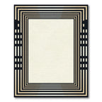 Art Deco Black Gold Concentric Rectangles Rug