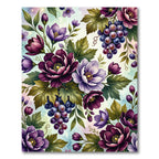 Plum Grape Blossom Watercolor Burst Rug