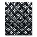 Monochrome Geometric Intersecting Grid Crosses Rug
