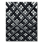 Monochrome Geometric Intersecting Grid Crosses Rug