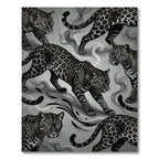 Black Gray Jaguar Smoke Composition Rug