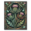 Art Nouveau Copper Thistle Botanical Rug