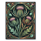 Art Nouveau Copper Thistle Botanical Rug
