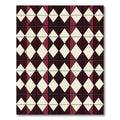 Burgundy Cream Diamond Grid Rug