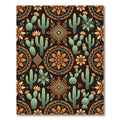 Southwestern Desert Cactus Bloom Earthy Rug