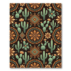 Southwestern Desert Cactus Bloom Earthy Rug