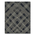 Art Deco Black and Gold Geometric Grid Rug