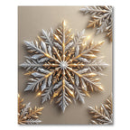 Golden Silver Radiant Snowflake Star Rug