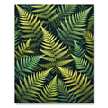 Green Tropical Fern Leaf Overlay Rug