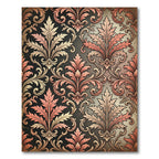 Elegant Pink Acanthus Leaf Damask Rug
