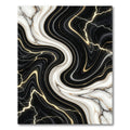 Luxury Black and White Marble Swirl Rug