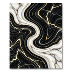 Luxury Black and White Marble Swirl Rug