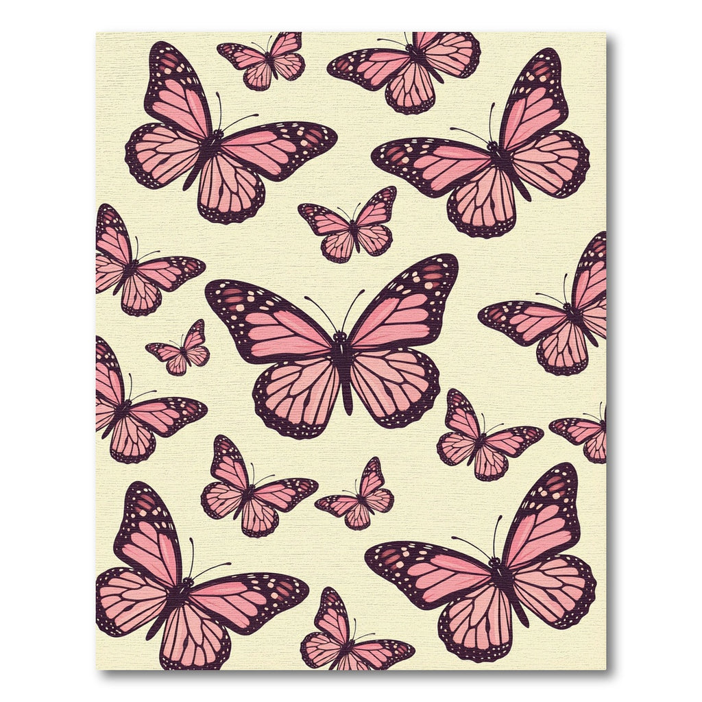 Pink Monarch Butterflies Scattered Composition Rug