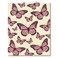 Pink Monarch Butterflies Scattered Composition Rug