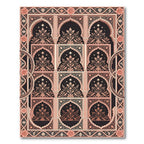Blush Peach Ornate Arched Floral Tapestry Rug