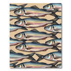 School of Silvery Fish Neutral Tones Rug