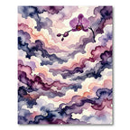 Ethereal Purple Orchid Watercolor Clouds Rug
