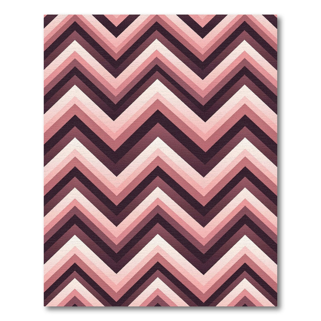 Blush Pink Geometric Chevron Zigzag Rug