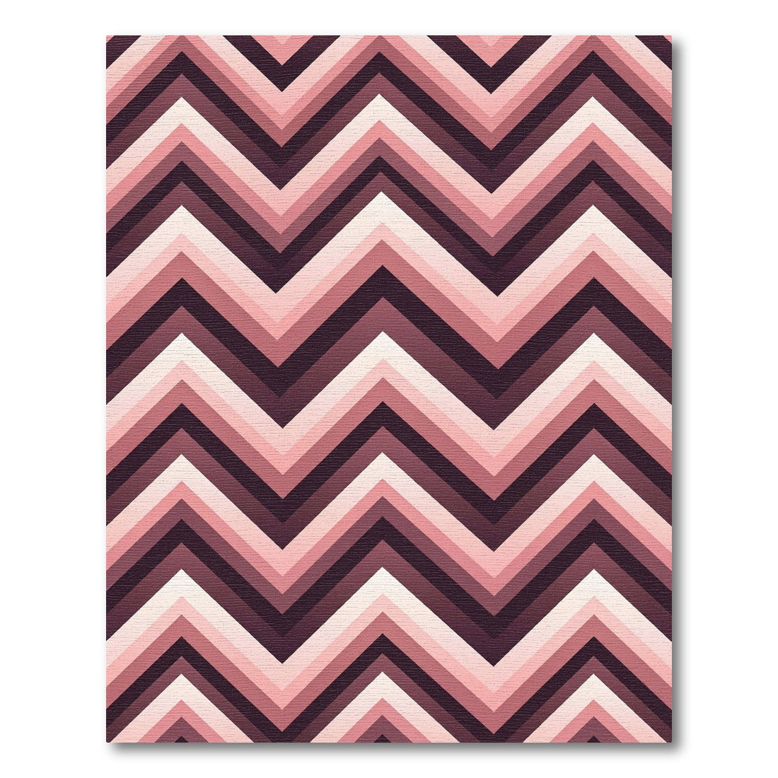 Blush Pink Geometric Chevron Zigzag Rug