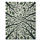 Forest Canopy Intertwining Branches Verdant Leaves Rug