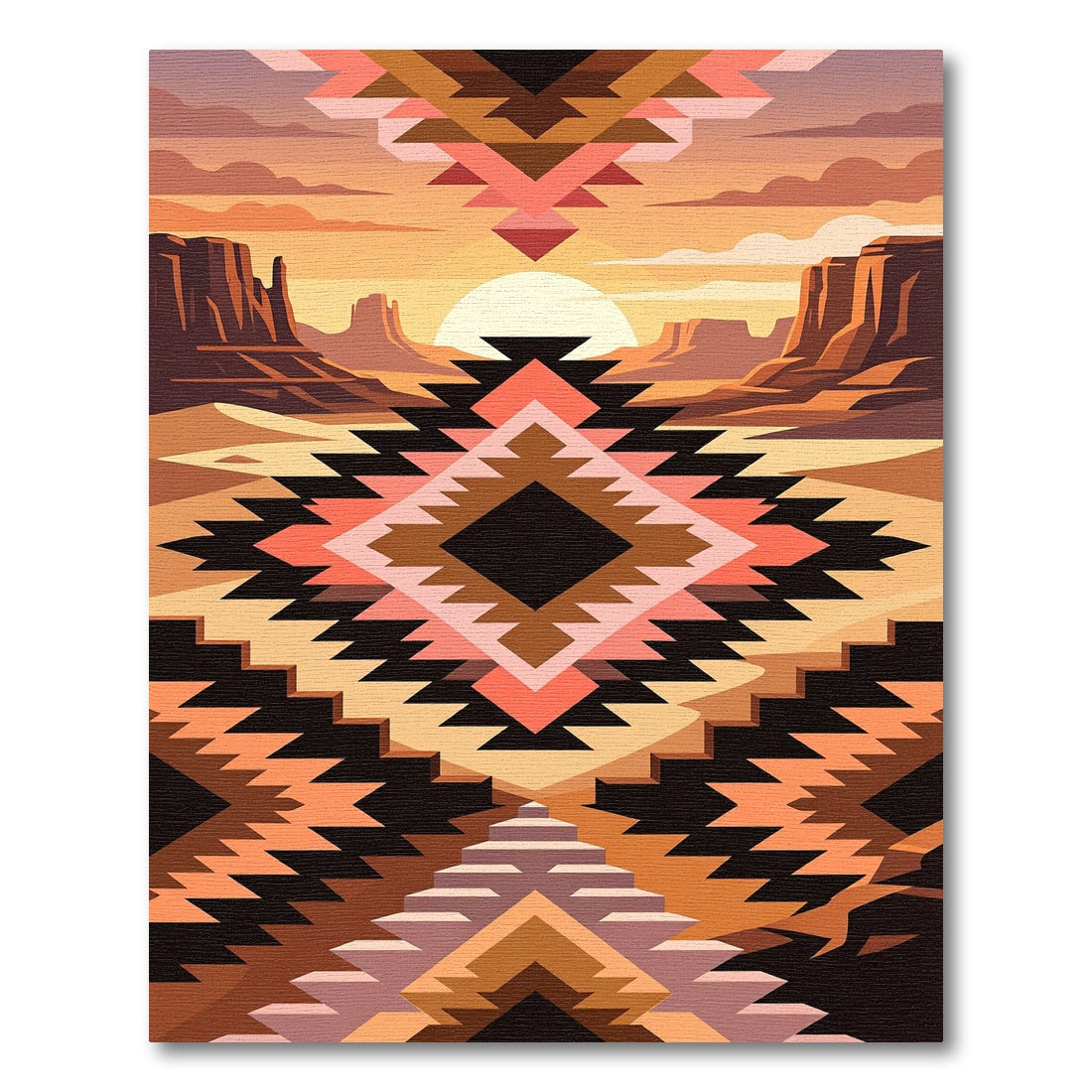 Desert Sunset Southwestern Geometric Rug