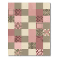Dusty Rose Pink Geometric Blocks Accent Rug