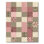 Dusty Rose Pink Geometric Blocks Accent Rug