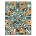 Modern Intersection Street Map Illustration Rug